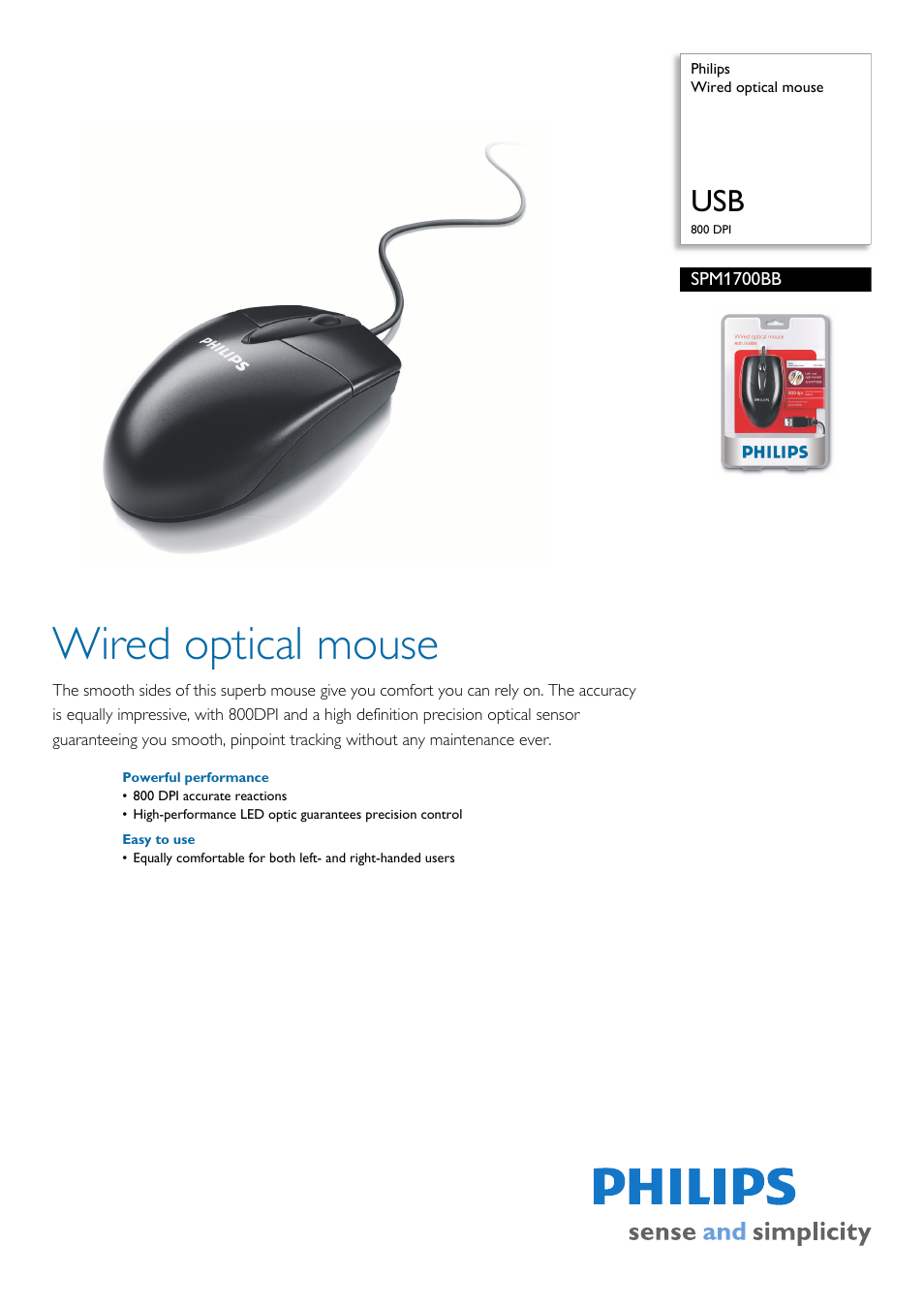 Philips SPM1700BB User Manual | 2 pages
