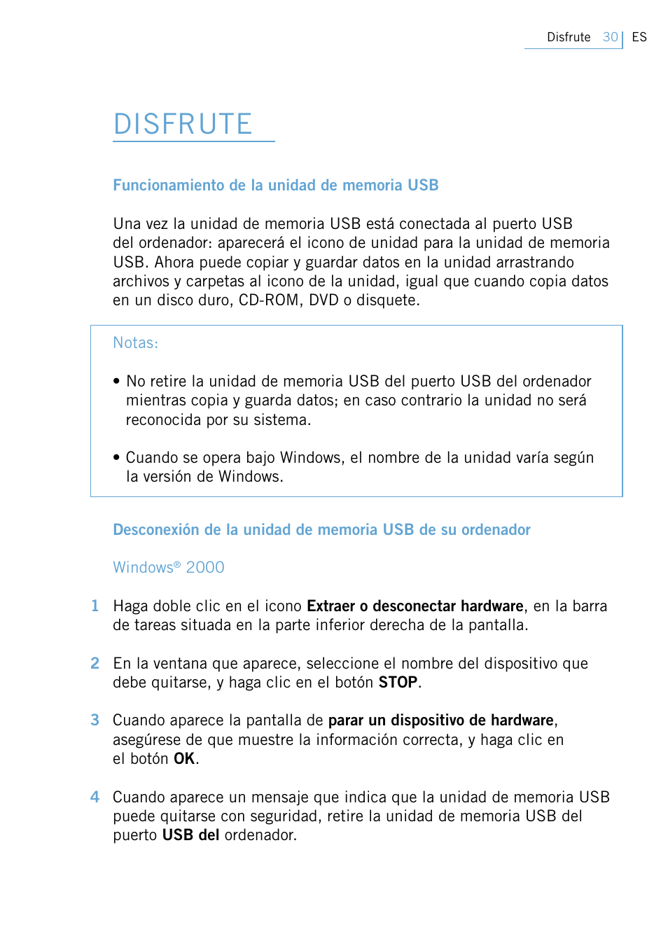 Disfrute | Philips Active Crystals USB Memory Key Naughty Raymond FM02SW00/FM02SW10 User Manual | Page 32 / 104