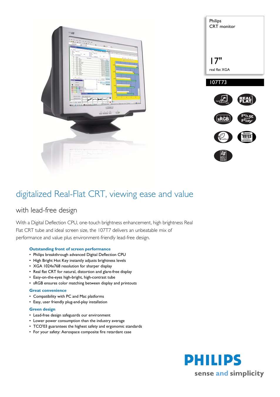 Philips 107T73 User Manual | 2 pages