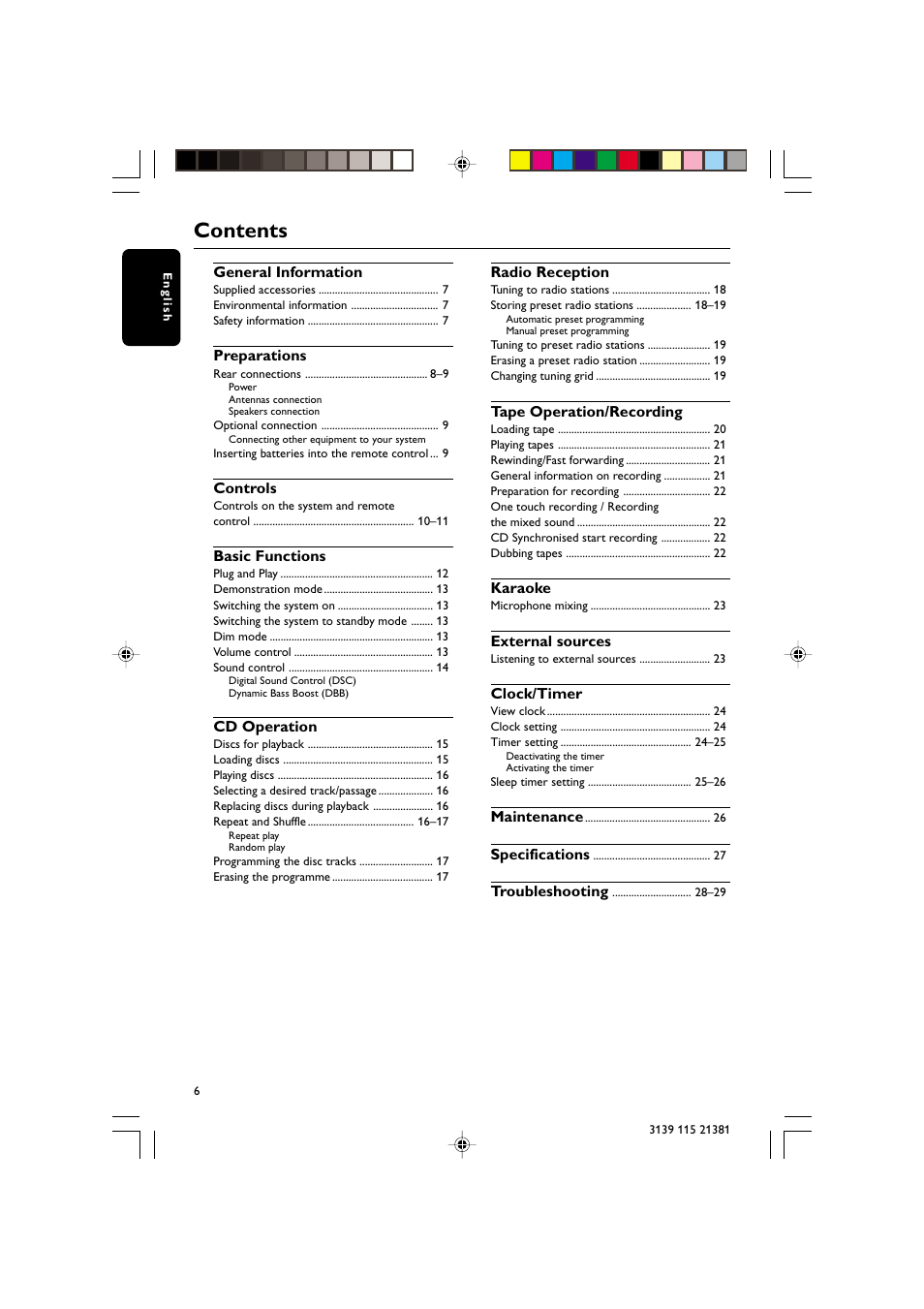 Philips FW-C355 User Manual | Page 6 / 29