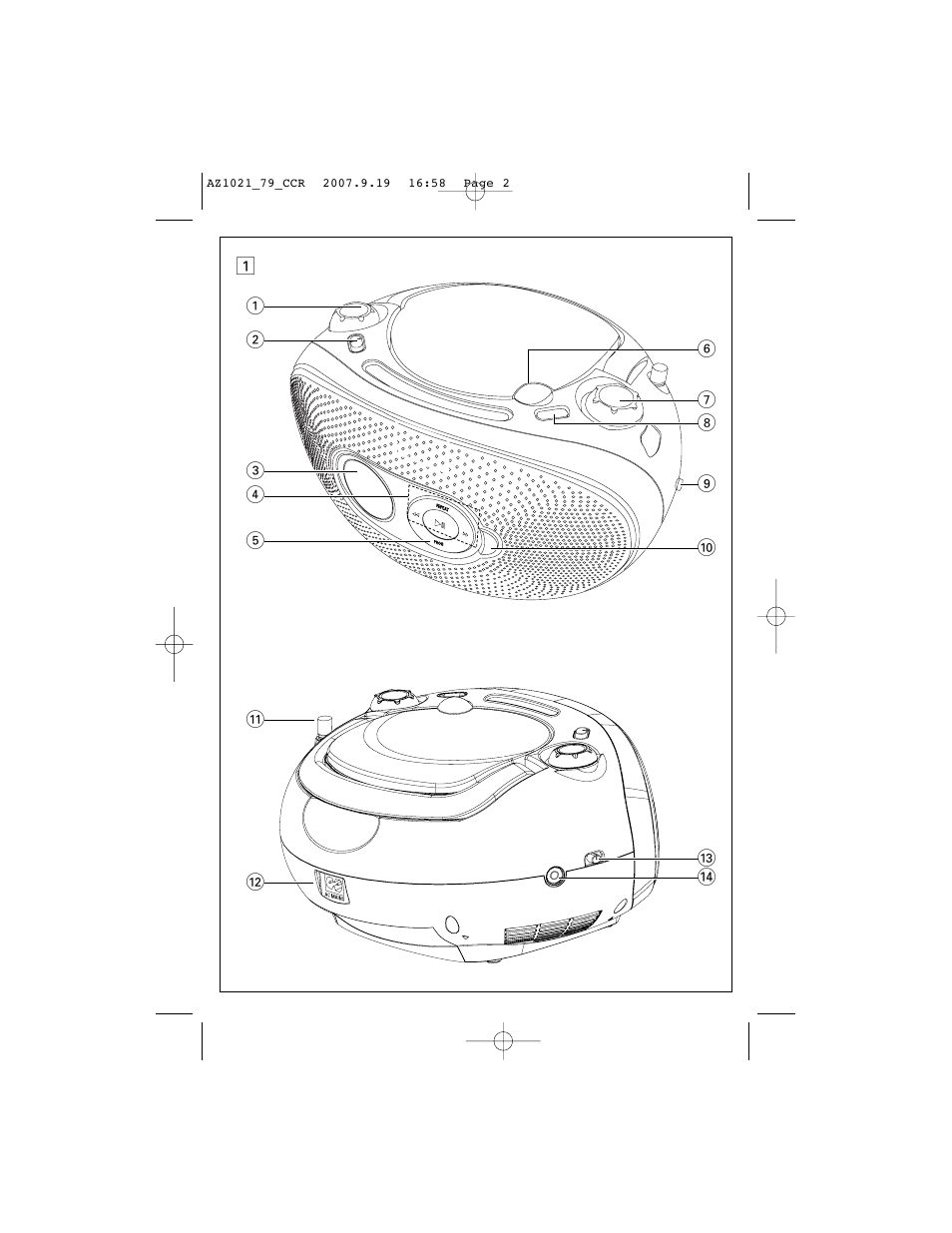 Philips C AZ1021N User Manual | Page 2 / 13