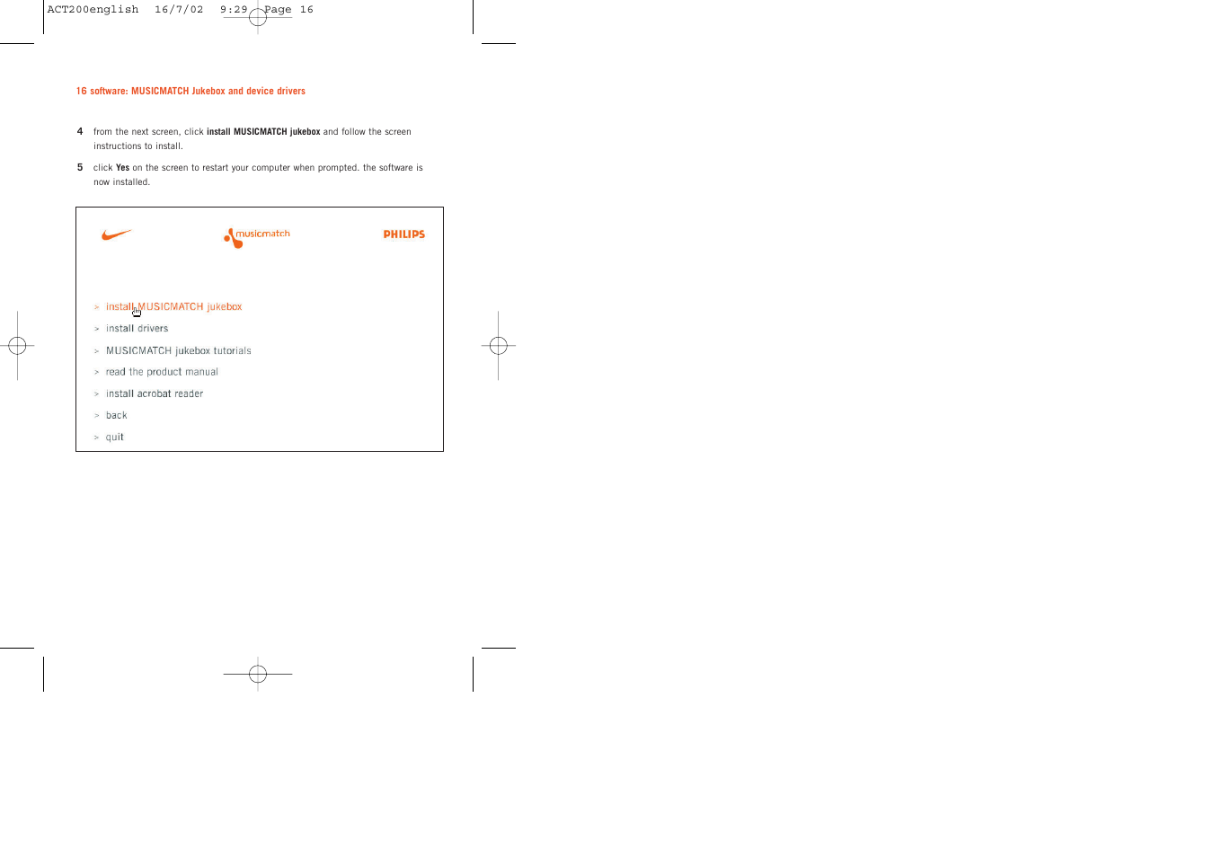 Philips ACT200 User Manual | Page 16 / 33