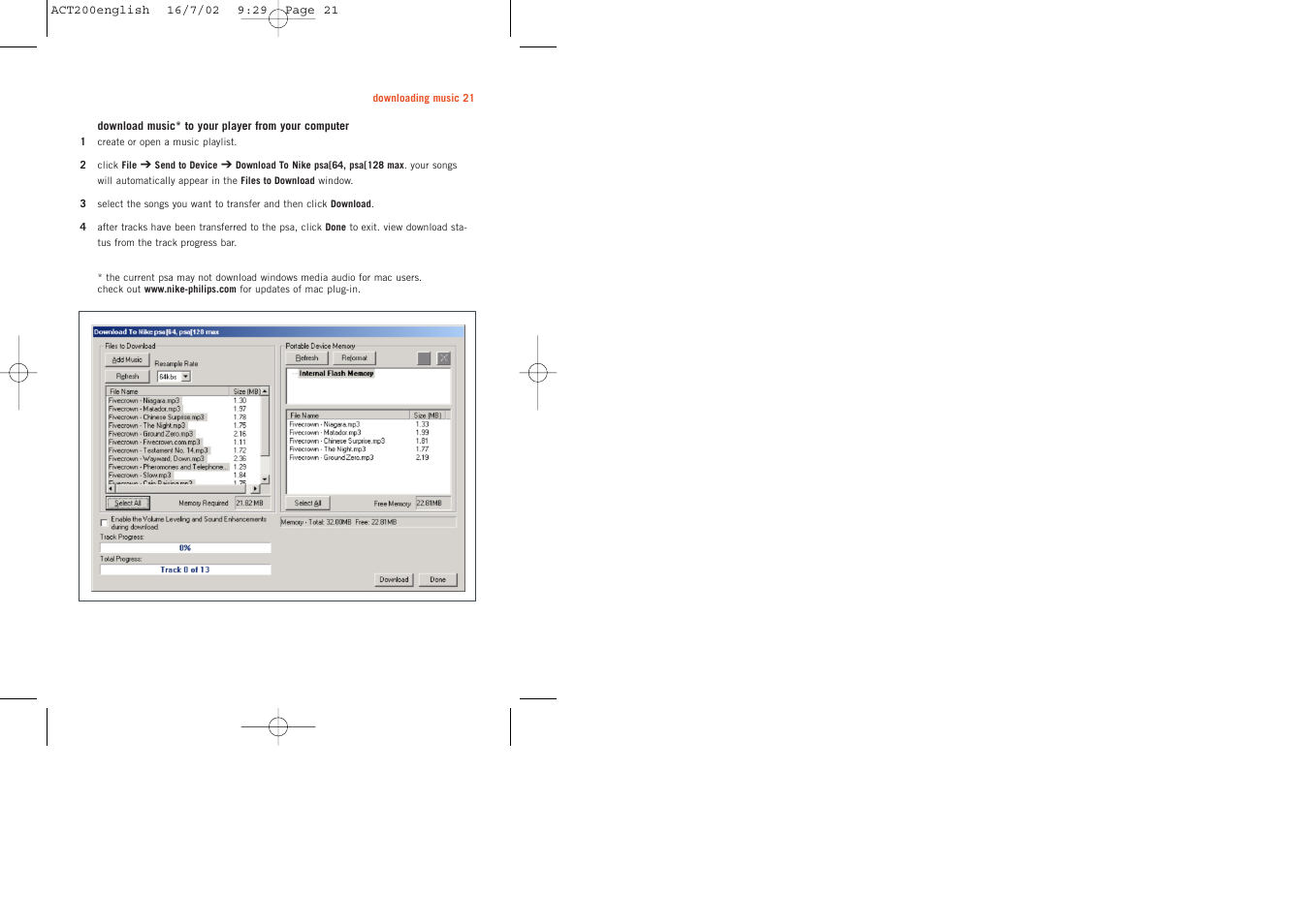 Philips ACT200 User Manual | Page 21 / 33