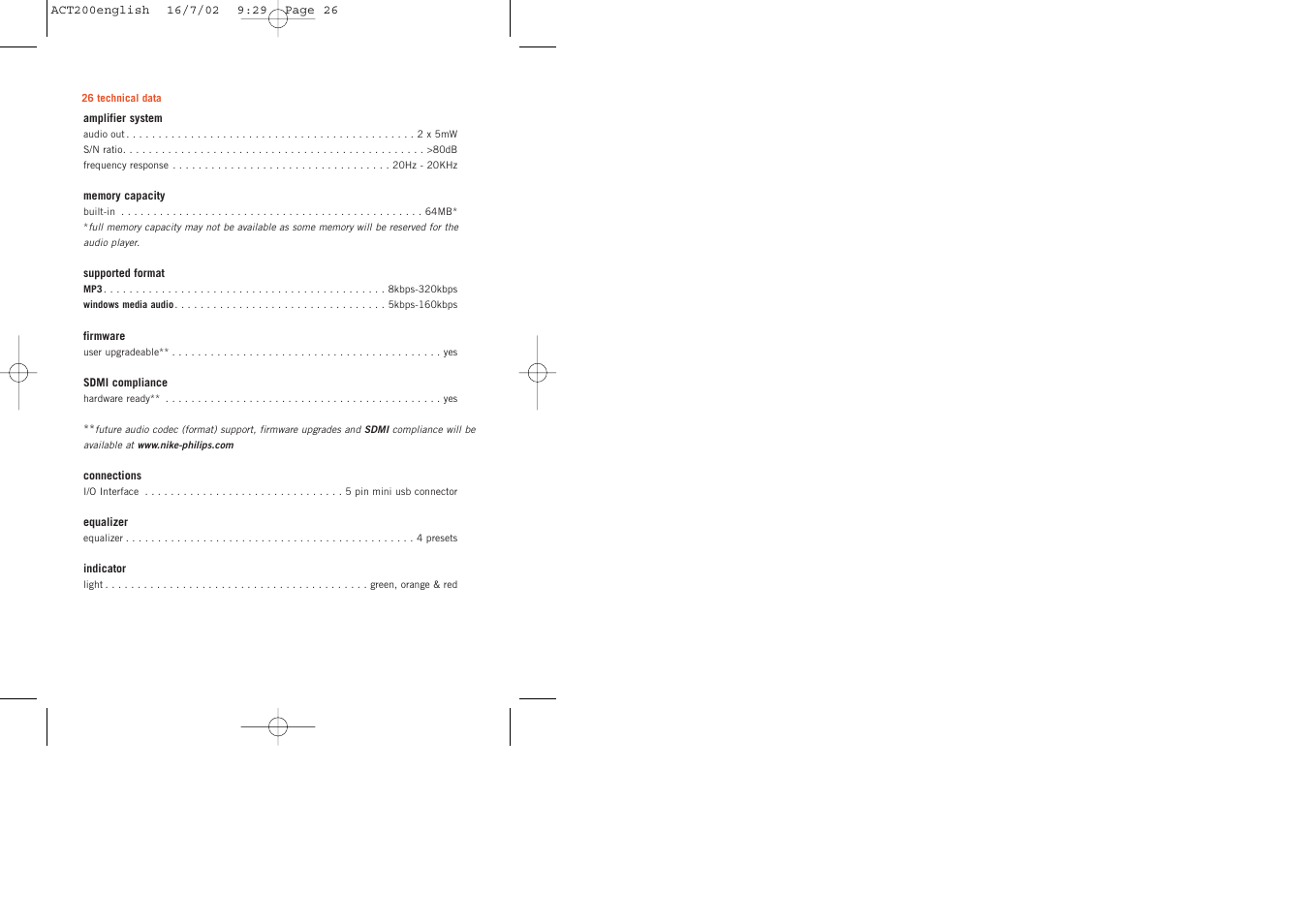 Philips ACT200 User Manual | Page 26 / 33