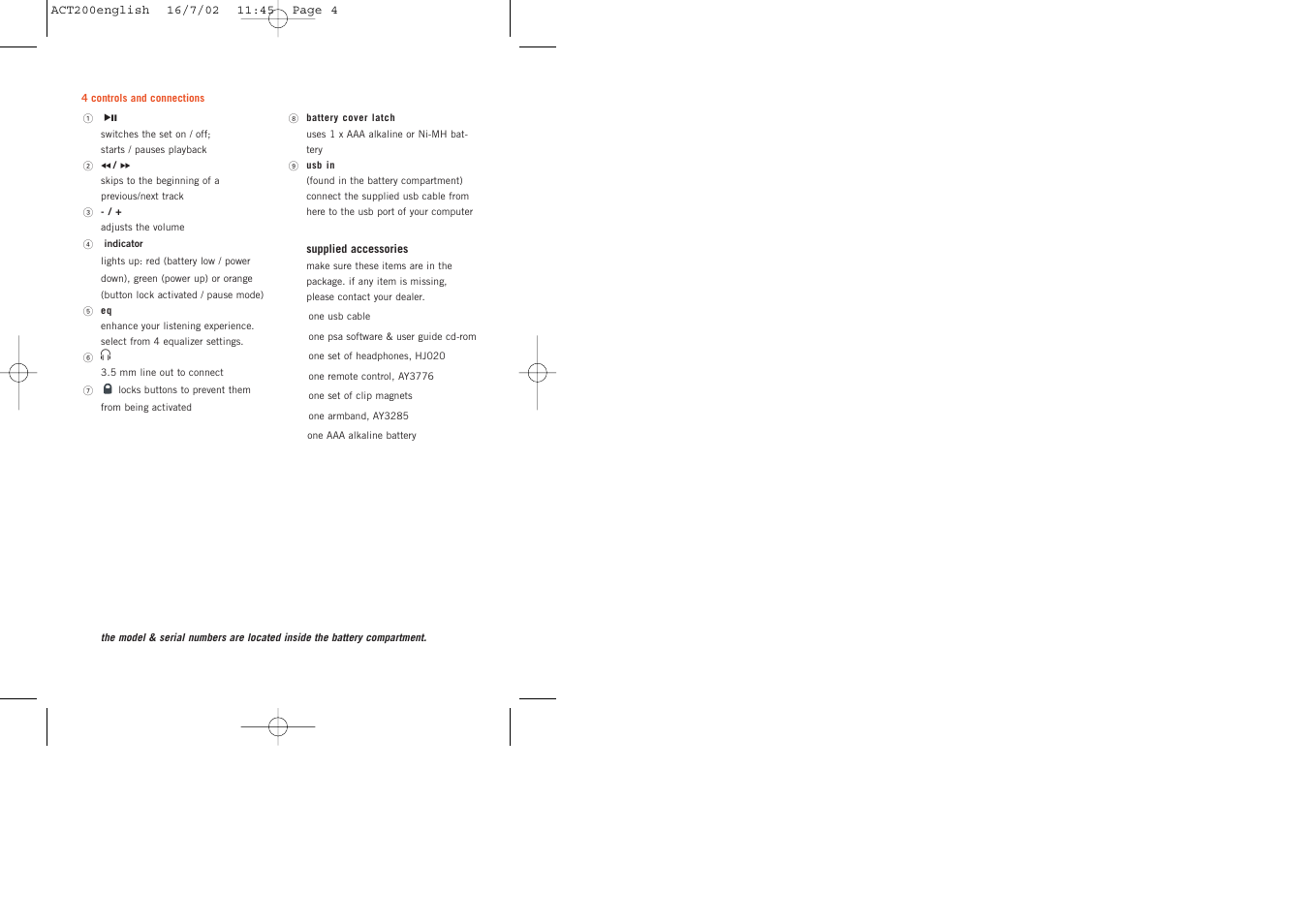 Philips ACT200 User Manual | Page 4 / 33