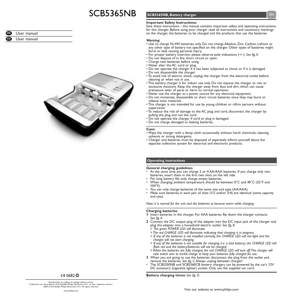 Philips SCB5365NB User Manual | 1 page