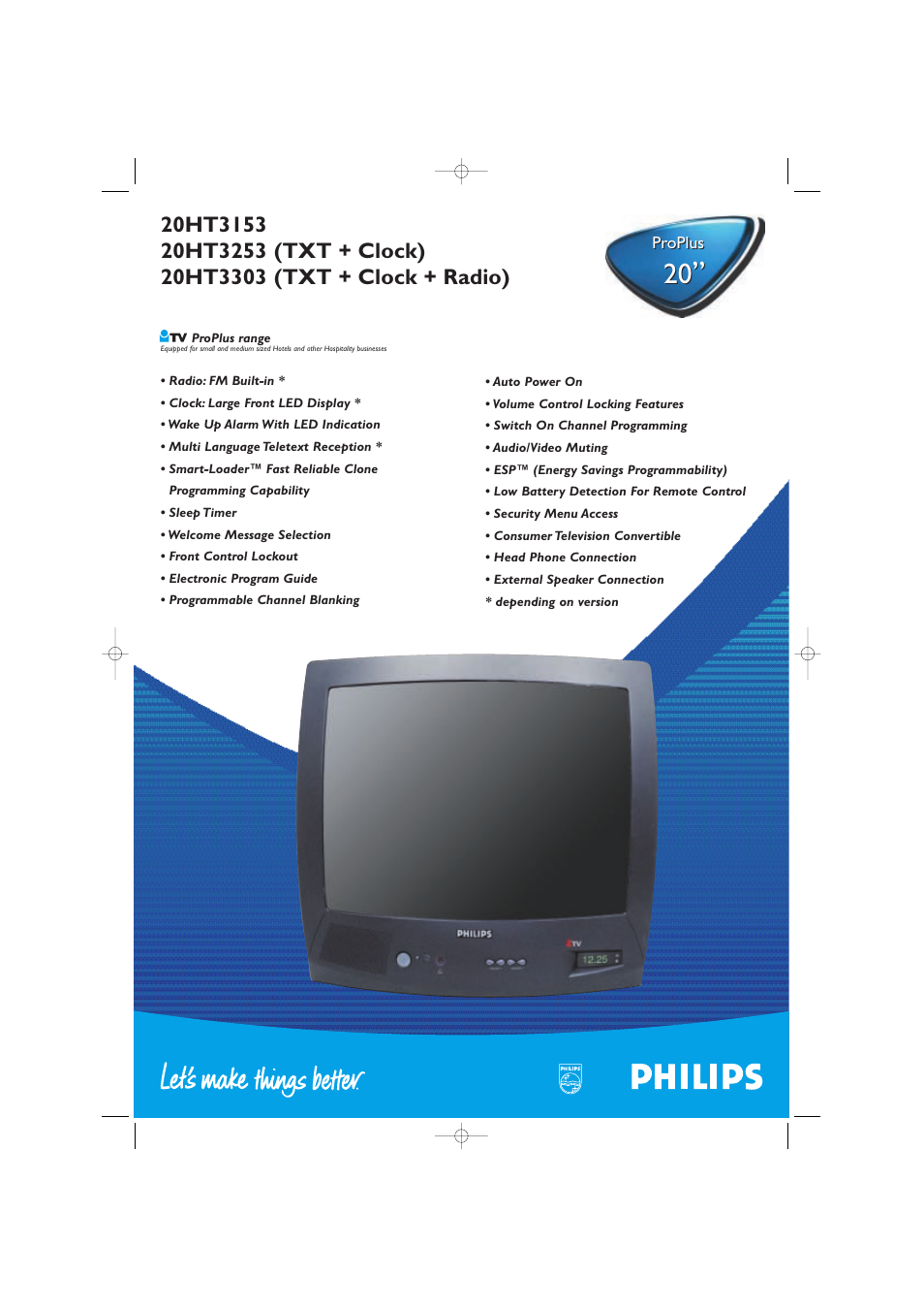 Philips 20HT3253 User Manual | 2 pages