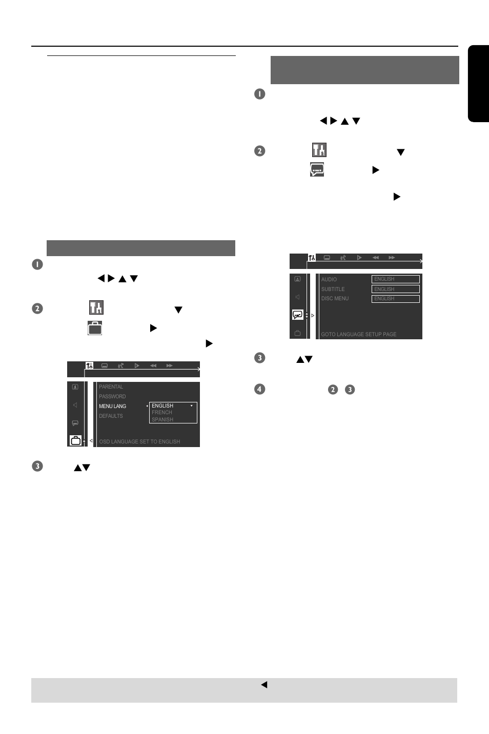 Getting started, Step 4: setting language preferences | Philips HTS3410D User Manual | Page 17 / 36