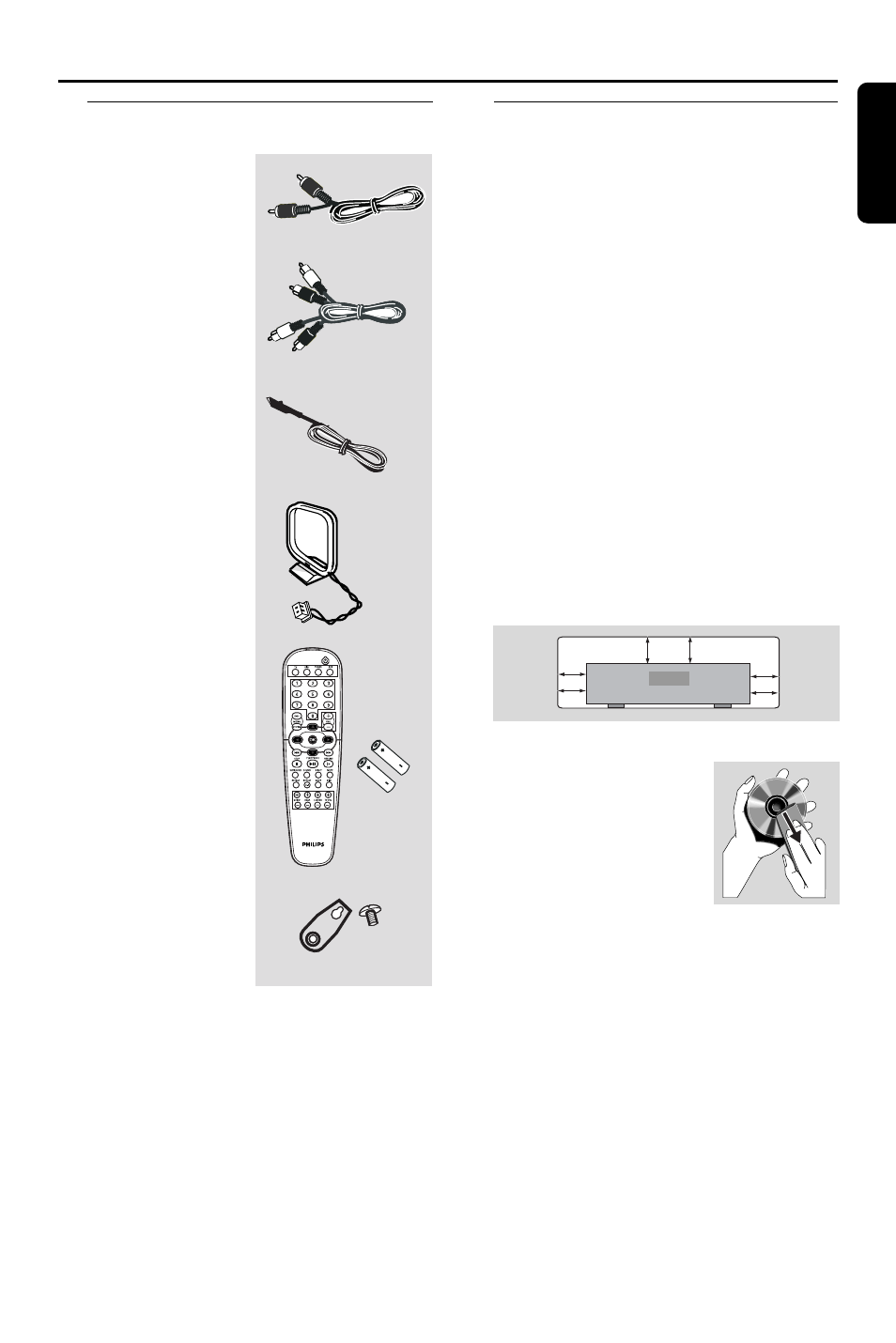 General information, Supplied accessories care and safety information, English 5 | Philips HTS3410D User Manual | Page 5 / 36