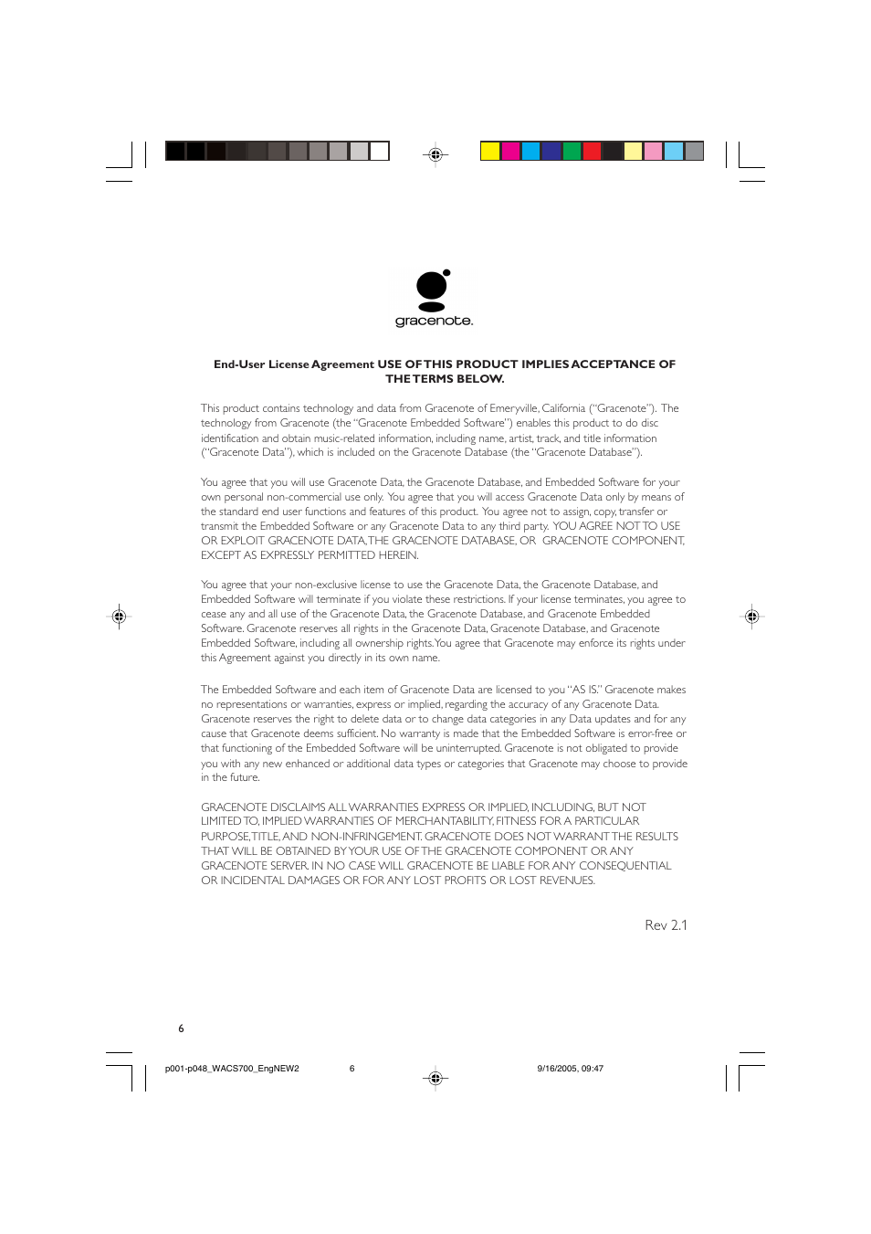 Rev 2.1 | Philips WACS700 User Manual | Page 6 / 48