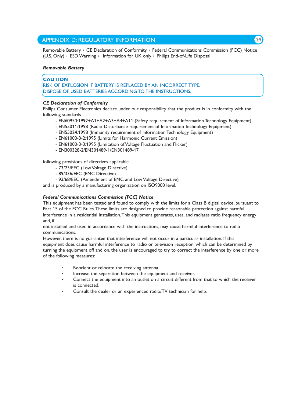 Philips 100WT10P User Manual | Page 26 / 29