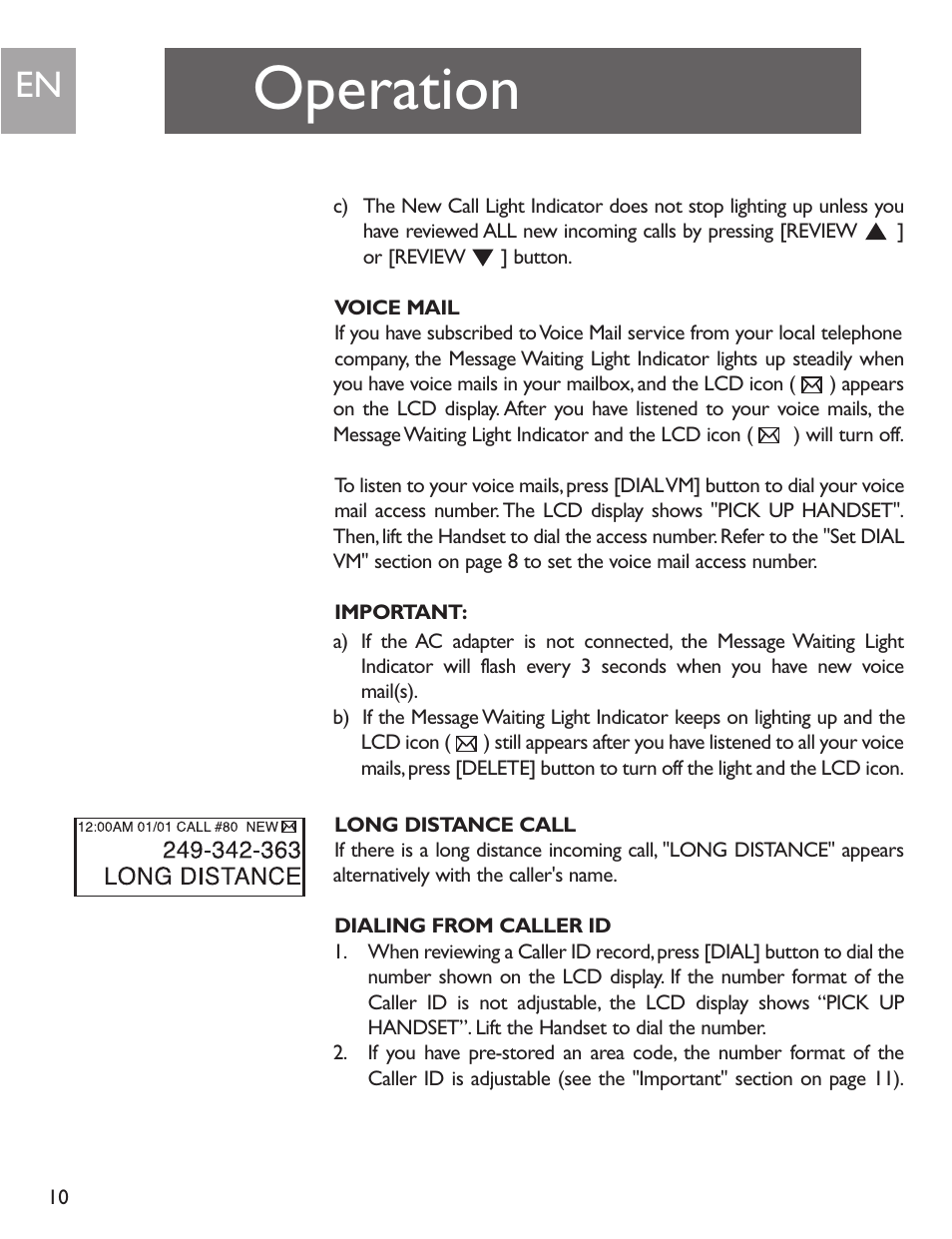 Operation | Philips SJA9192/17 User Manual | Page 10 / 40