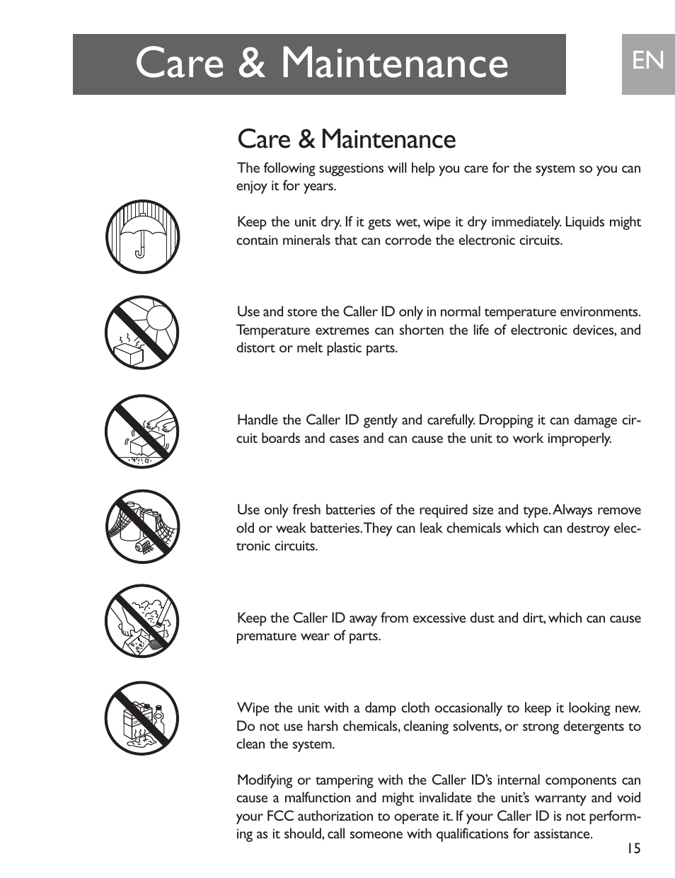 Care & maintenance | Philips SJA9192/17 User Manual | Page 15 / 40
