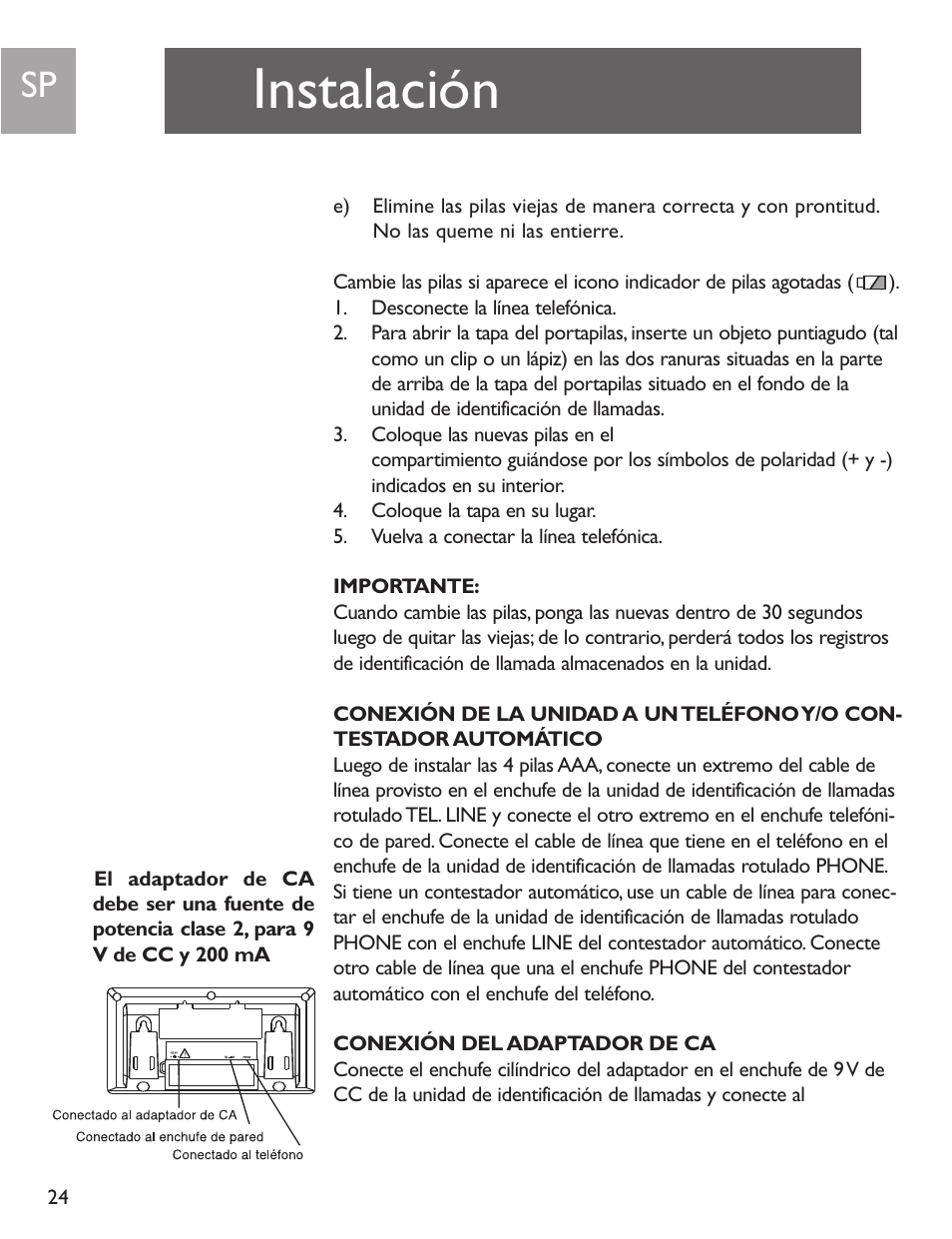 Instalación | Philips SJA9192/17 User Manual | Page 24 / 40
