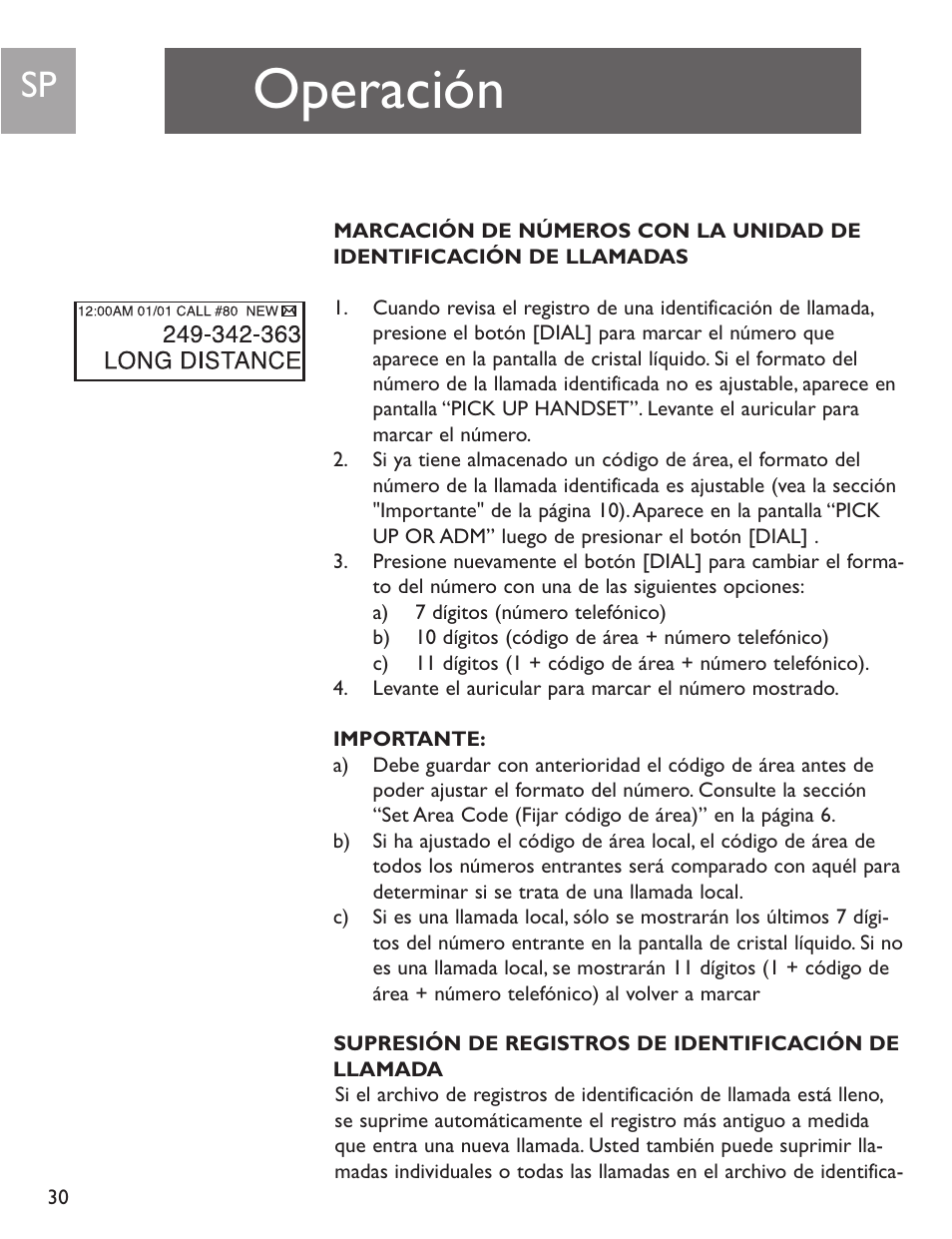 Operación | Philips SJA9192/17 User Manual | Page 30 / 40