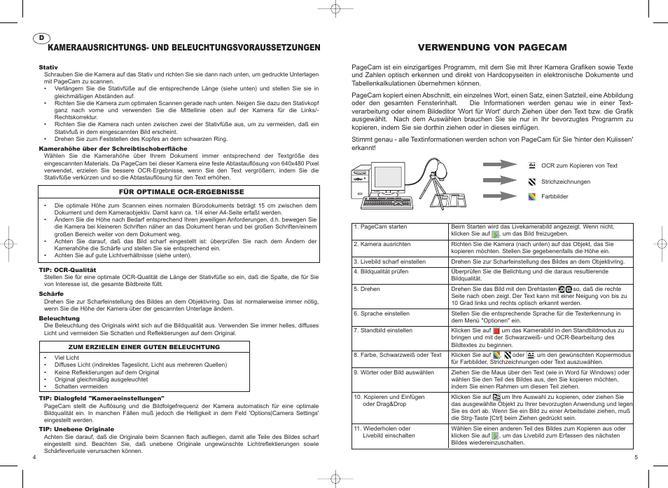 Verwendung von pagecam | Philips Vesta Pro Scan PCVC690K User Manual | Page 4 / 12