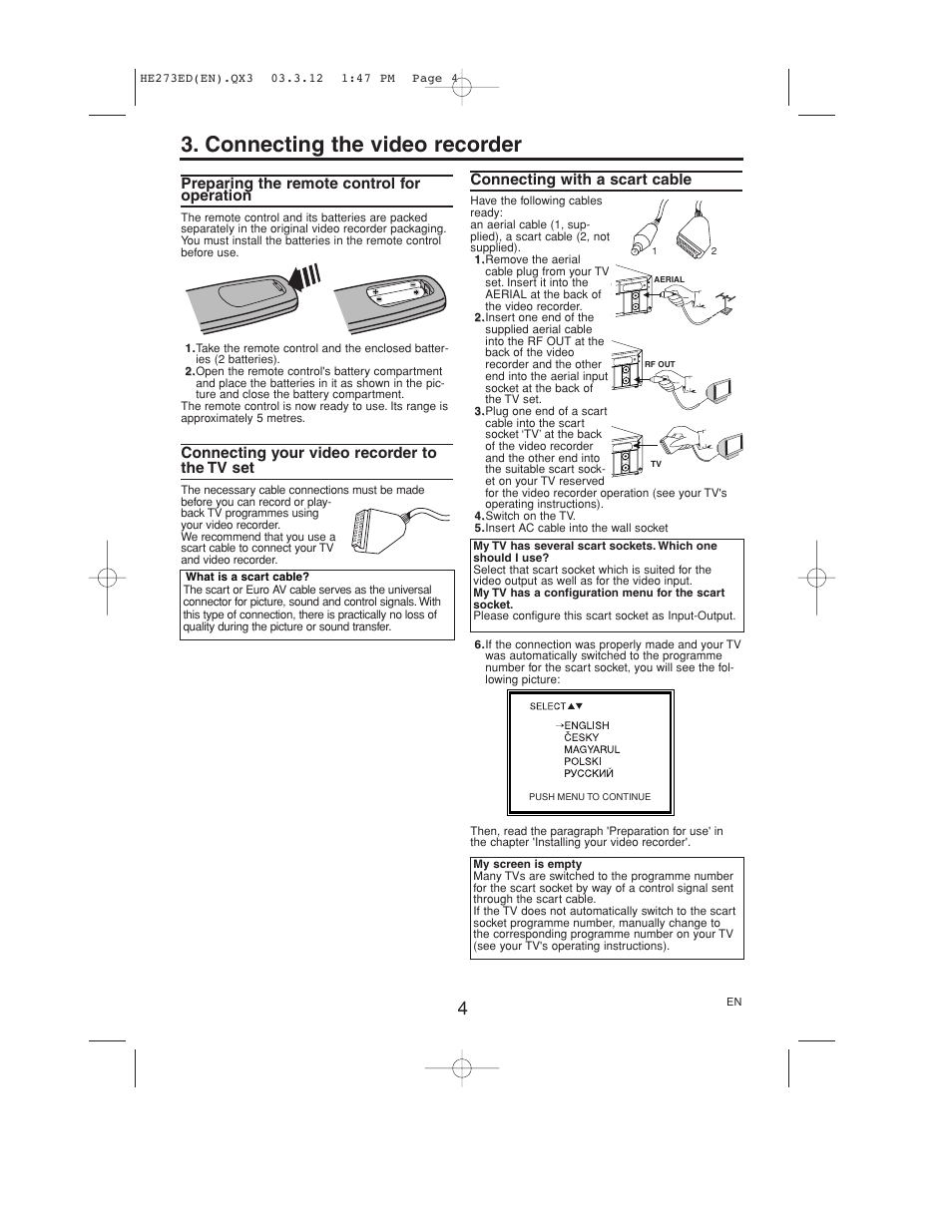Connecting the video recorder | Philips VR158 User Manual | Page 4 / 16