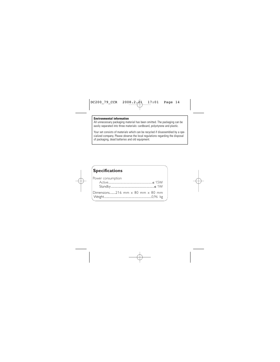 Philips DC200/79 User Manual | Page 14 / 18