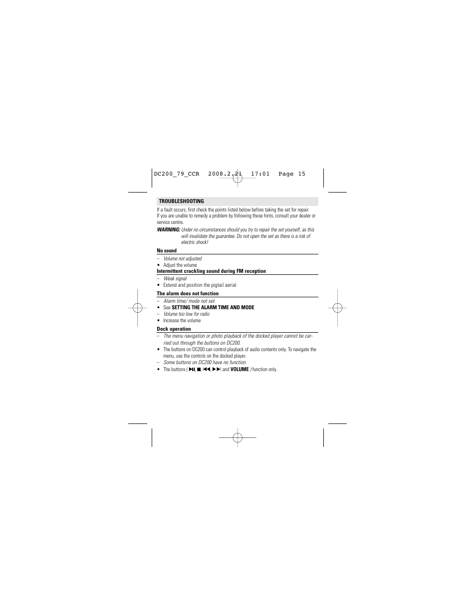 Philips DC200/79 User Manual | Page 15 / 18
