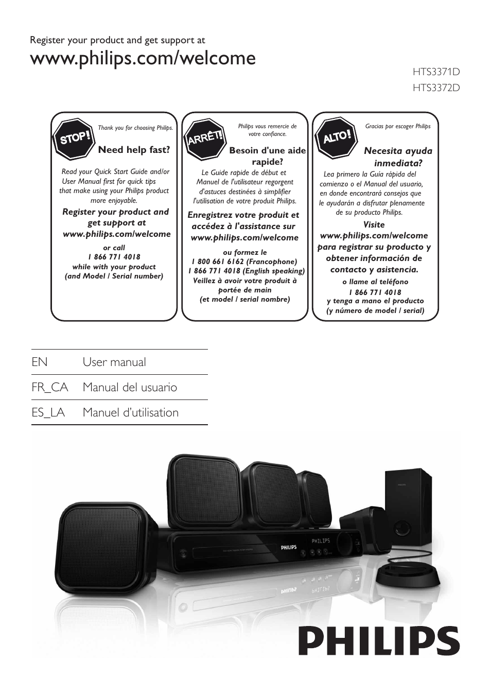 Philips HTS3371D/F7 User Manual | 54 pages