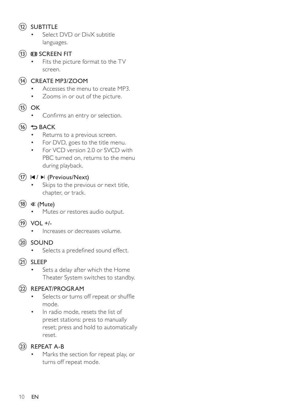 Philips HTS3371D/F7 User Manual | Page 10 / 54
