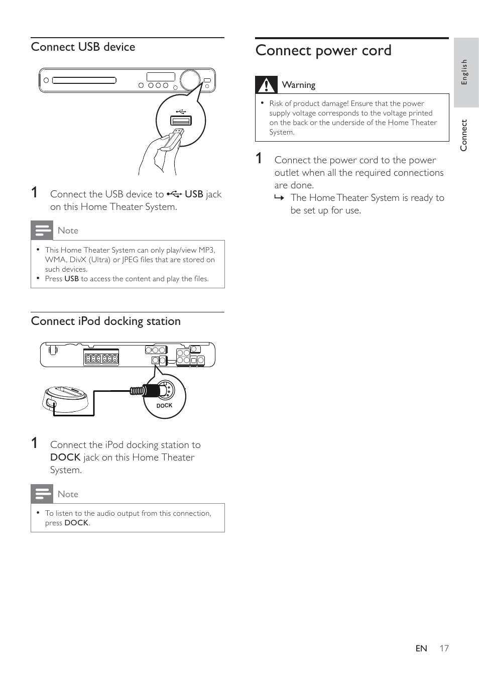 Philips HTS3371D/F7 User Manual | Page 17 / 54