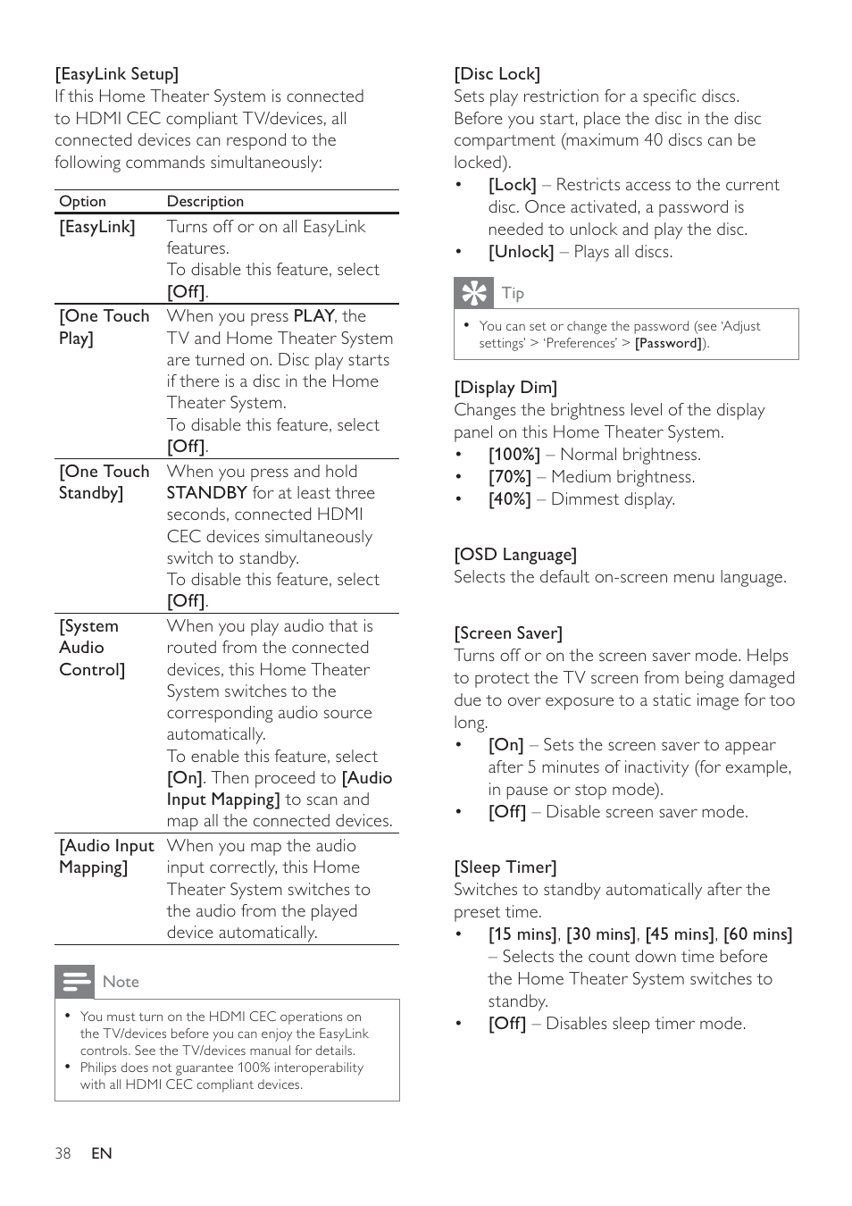 Philips HTS3371D/F7 User Manual | Page 38 / 54