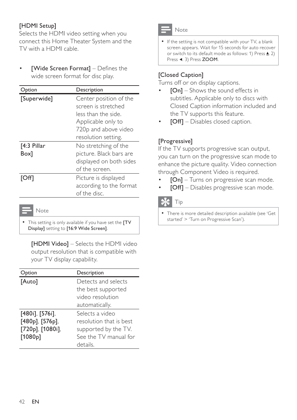Philips HTS3371D/F7 User Manual | Page 42 / 54