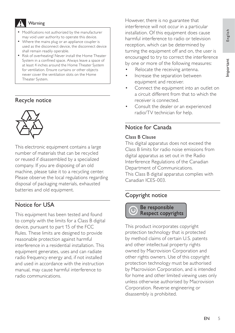 Philips HTS3371D/F7 User Manual | Page 5 / 54