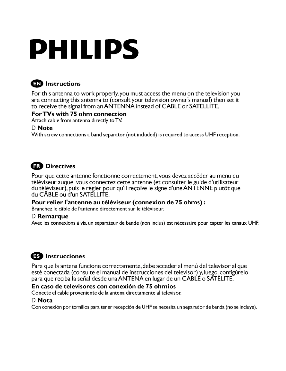 Philips SDV2210/27 User Manual | 1 page