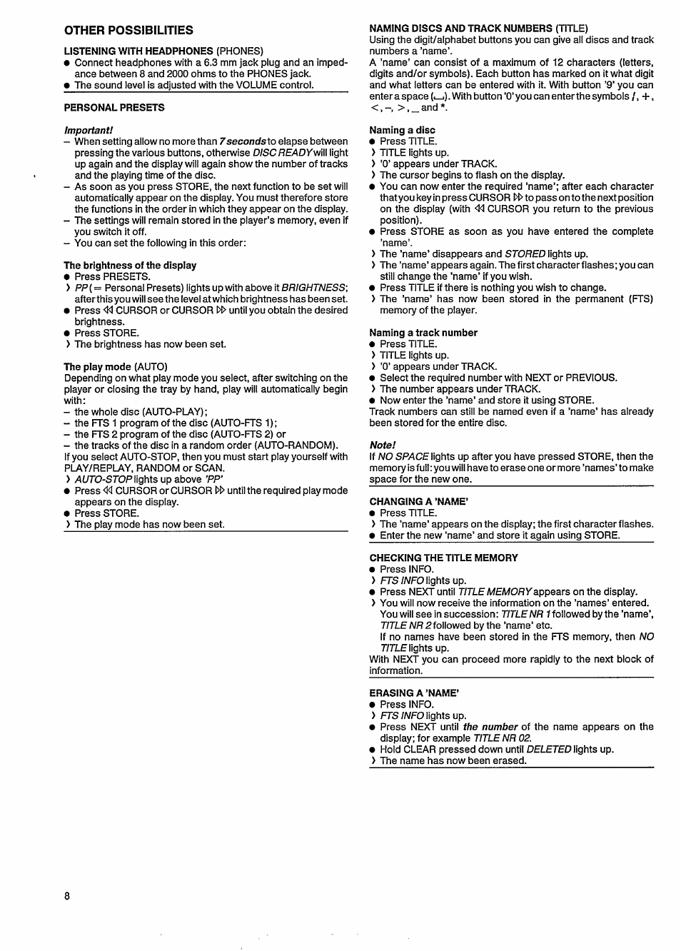 Other possibilities | Philips CD 840 User Manual | Page 10 / 14