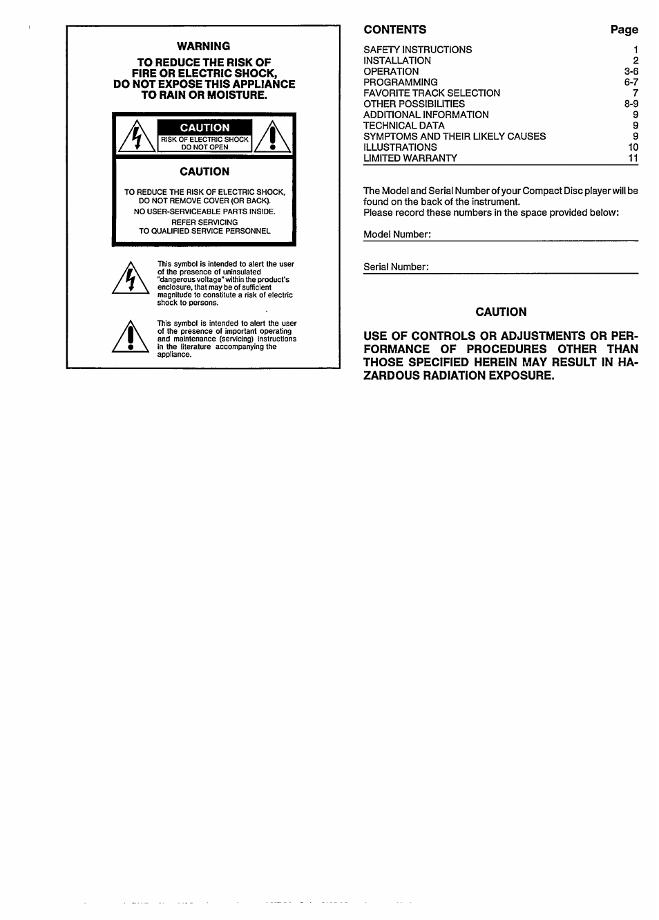 Caution | Philips CD 840 User Manual | Page 2 / 14