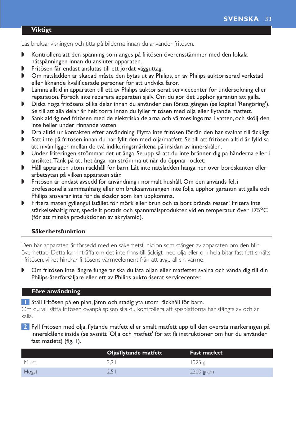 Svenska 33 | Philips Cucina HD6152 User Manual | Page 33 / 70