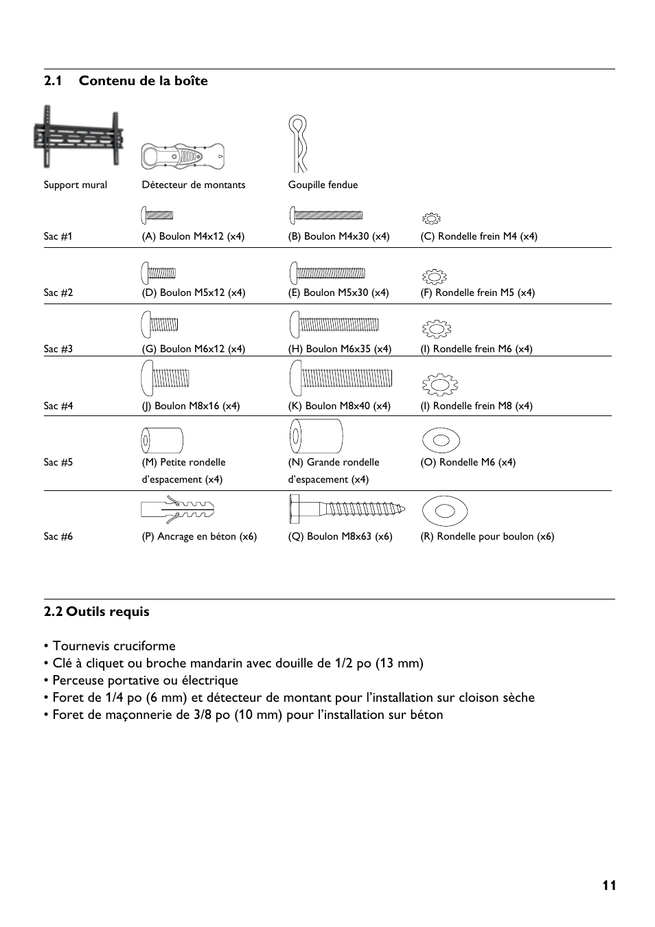 1 contenu de la boîte | Philips SQM5222/27 User Manual | Page 11 / 24