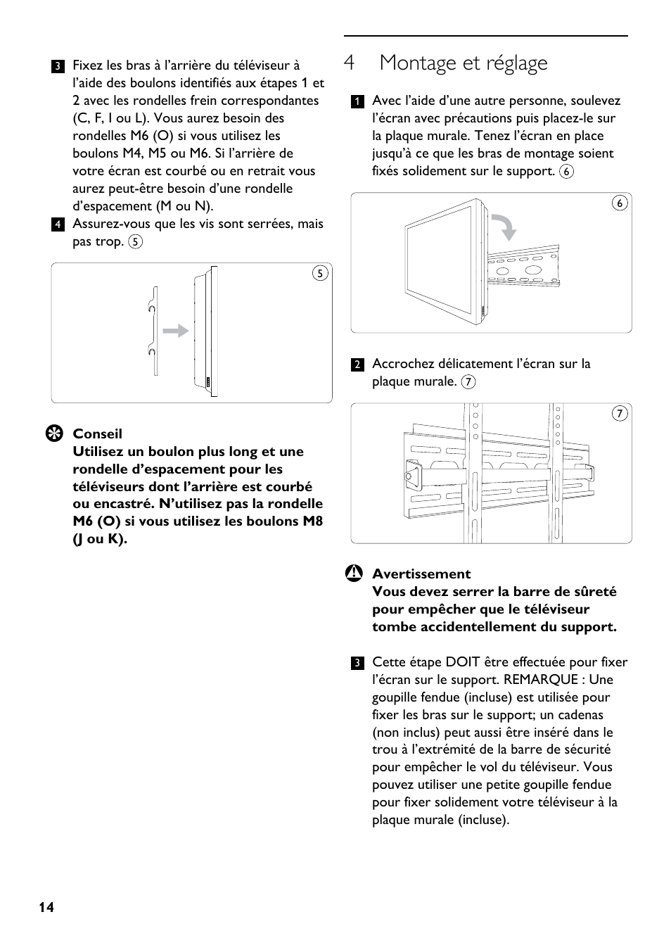 4 montage et réglage | Philips SQM5222/27 User Manual | Page 14 / 24