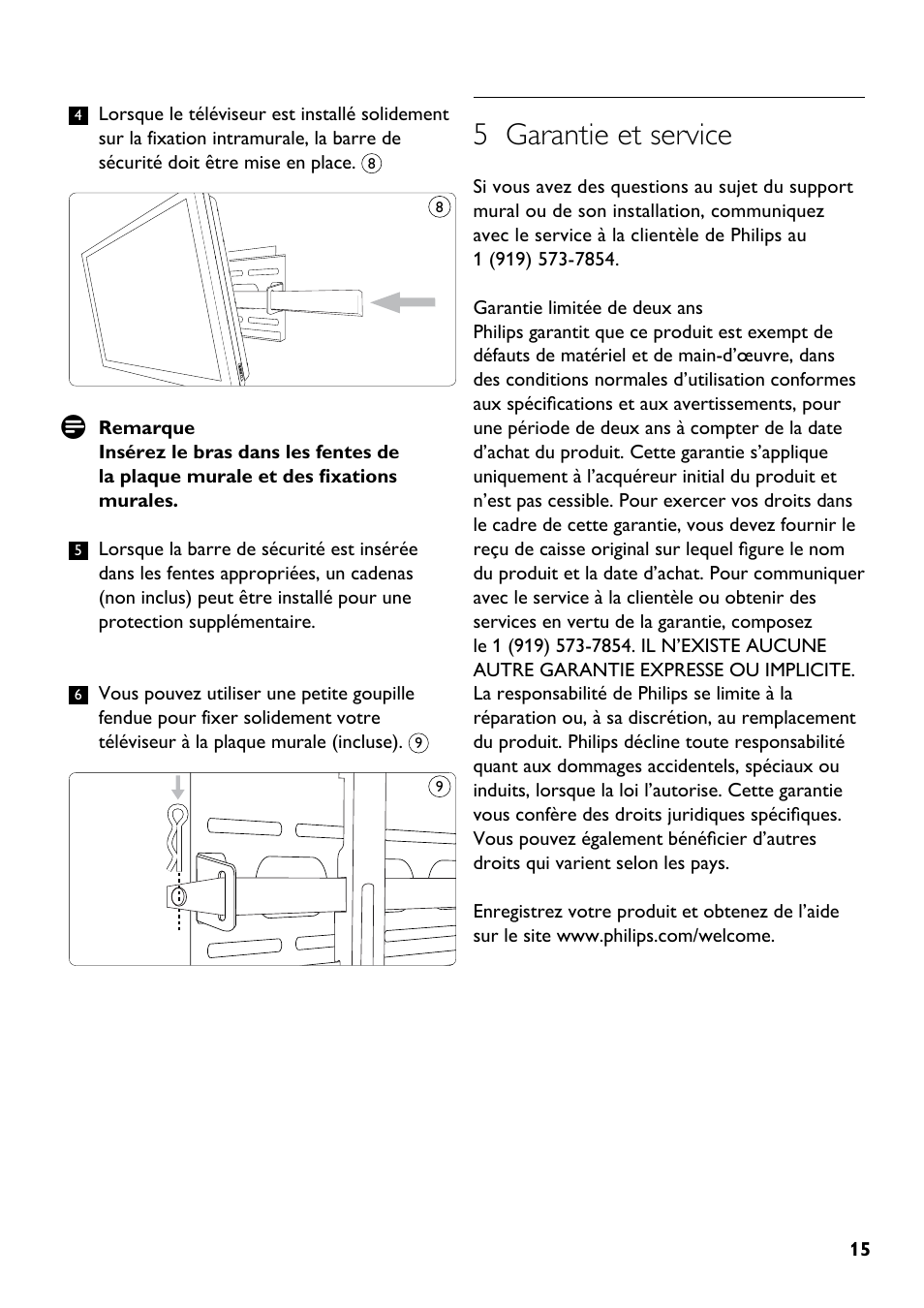 5 garantie et service | Philips SQM5222/27 User Manual | Page 15 / 24