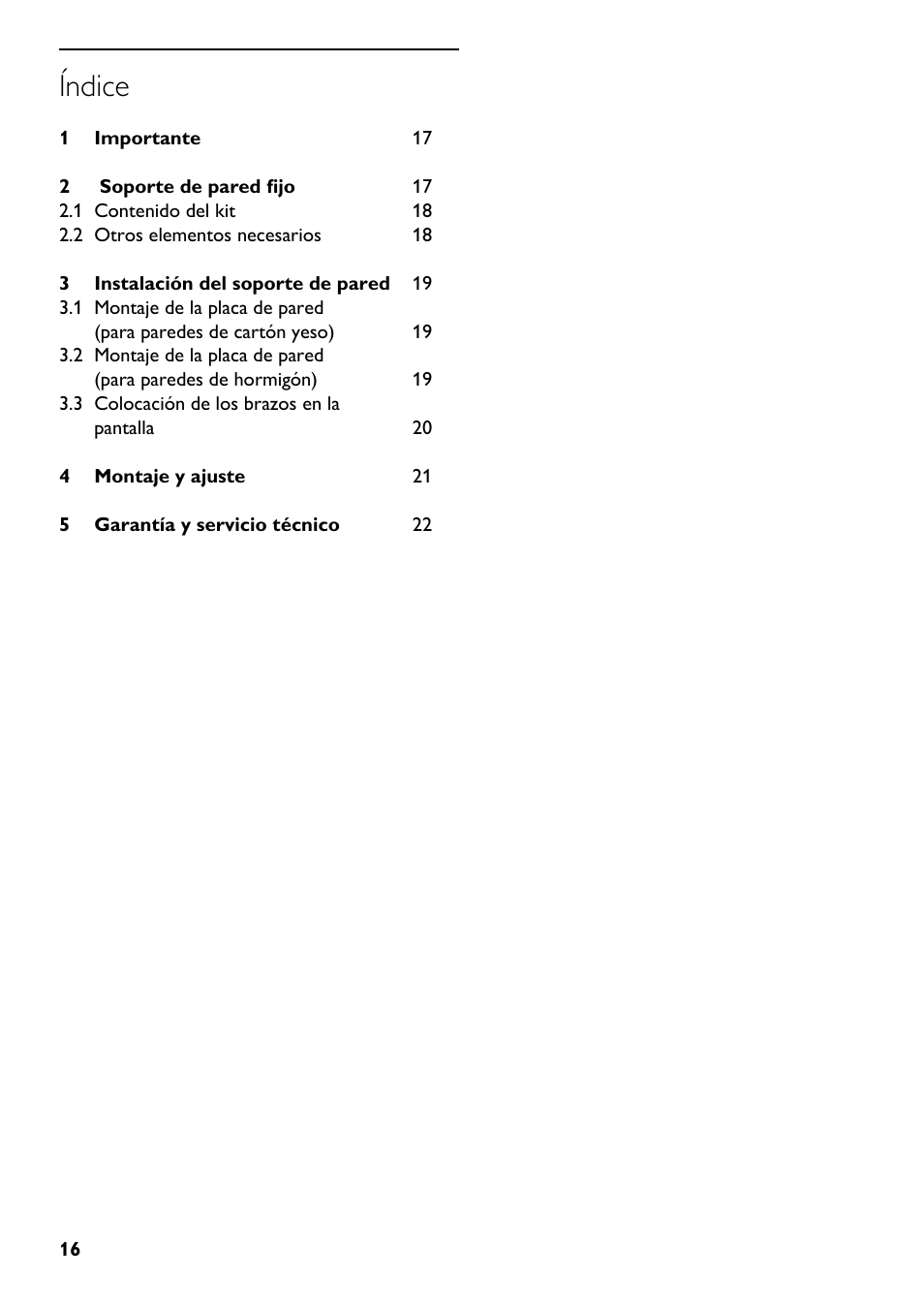 Índice | Philips SQM5222/27 User Manual | Page 16 / 24