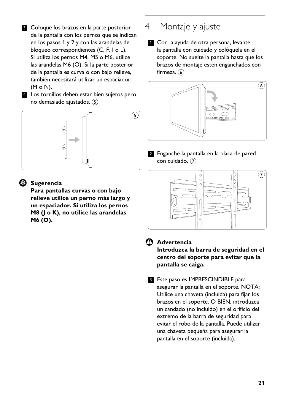 4 montaje y ajuste | Philips SQM5222/27 User Manual | Page 21 / 24