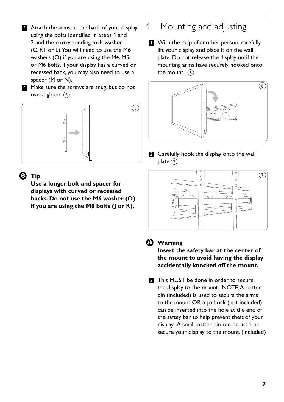 4 mounting and adjusting | Philips SQM5222/27 User Manual | Page 7 / 24