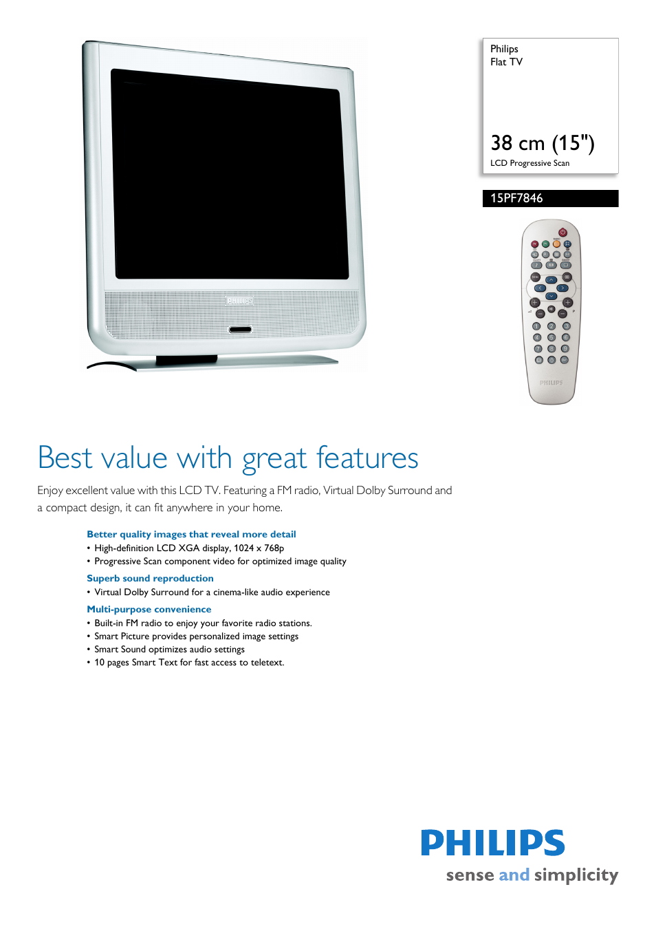 Philips 15PF7846 User Manual | 2 pages