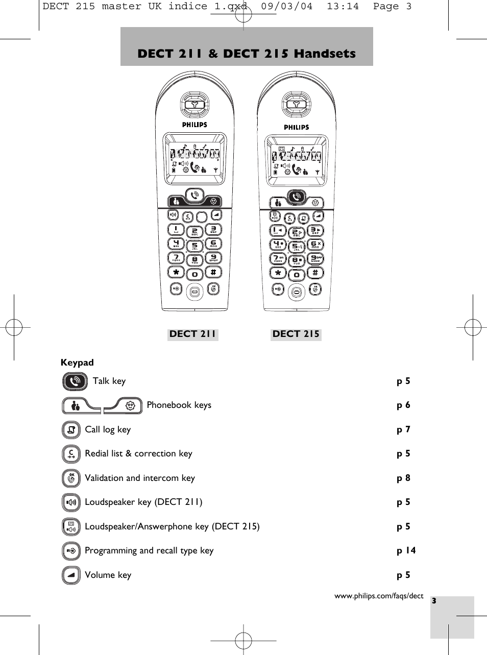 Philips DECT 211  EN User Manual | Page 5 / 20