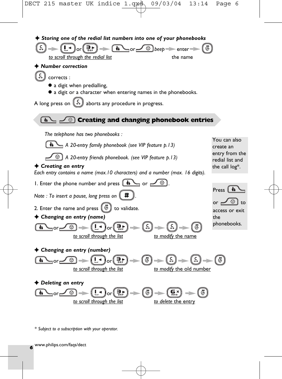Philips DECT 211  EN User Manual | Page 8 / 20