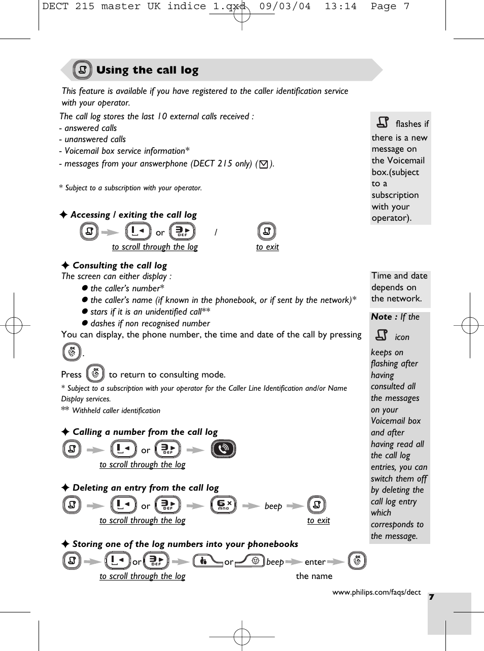 Philips DECT 211  EN User Manual | Page 9 / 20