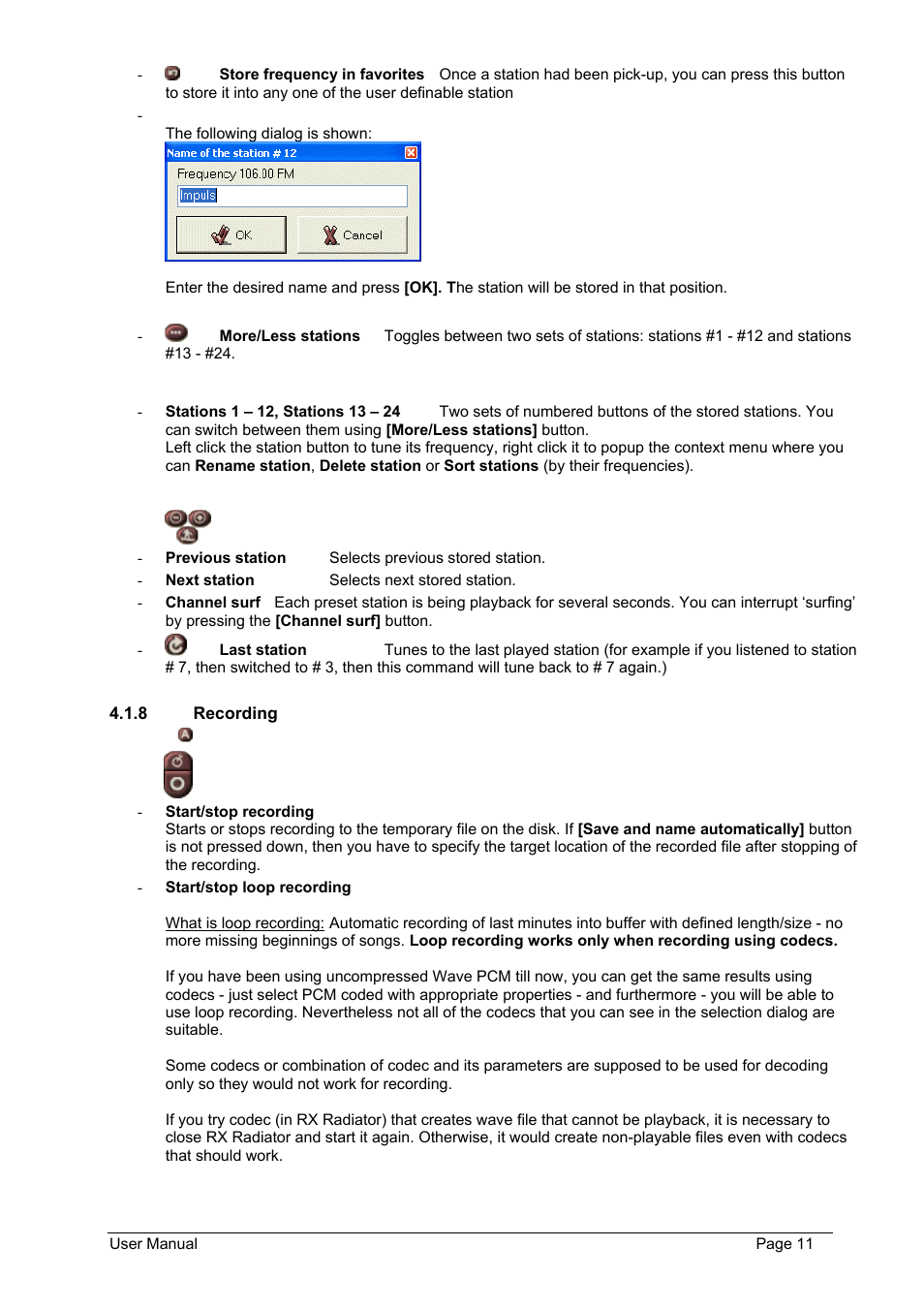 Recording | Philips FMU-100 User Manual | Page 11 / 38