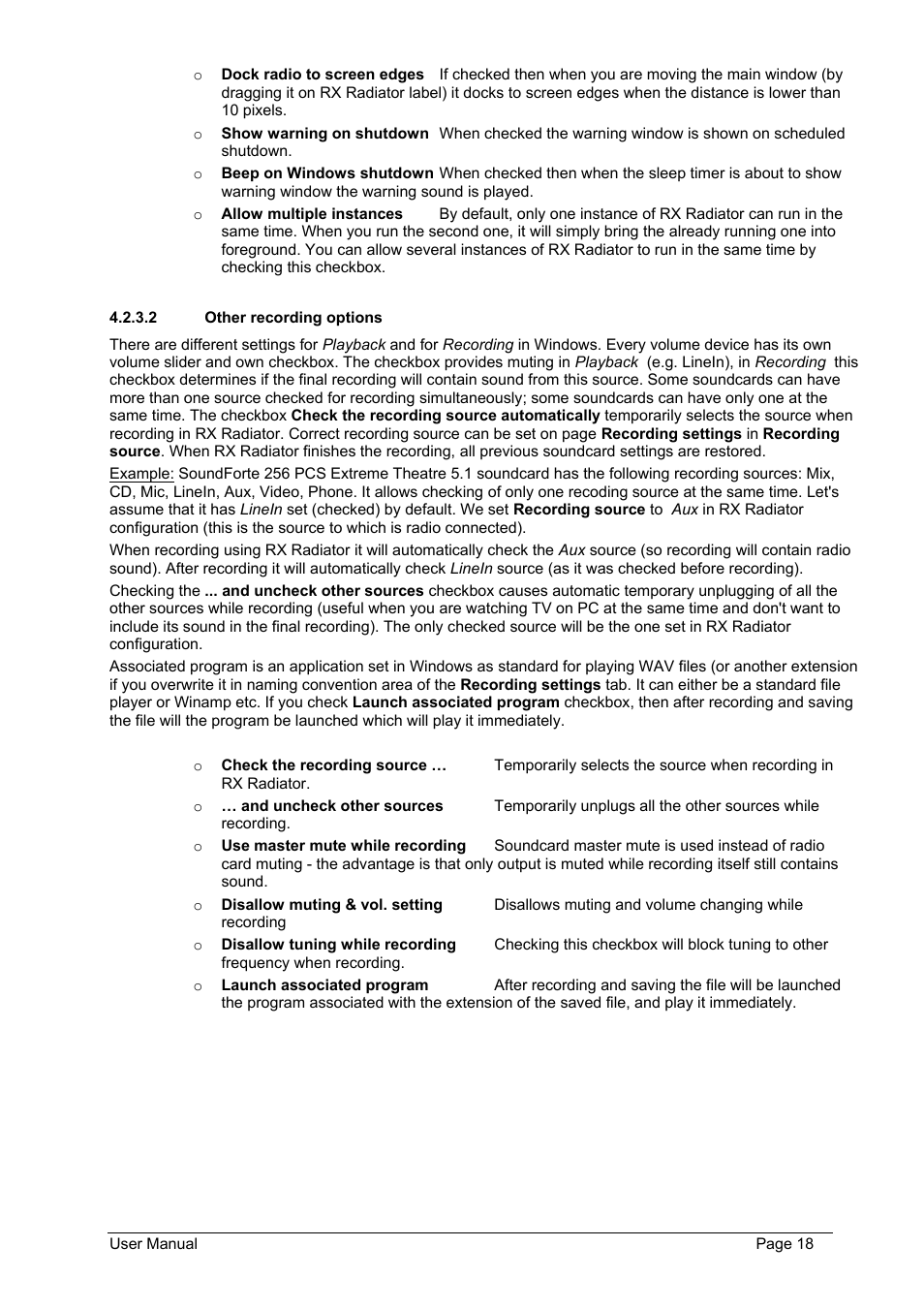 Other recording options | Philips FMU-100 User Manual | Page 18 / 38