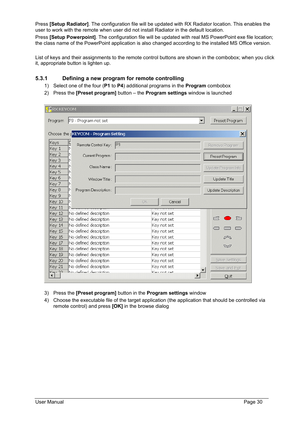 Defining a new program for remote controlling | Philips FMU-100 User Manual | Page 30 / 38