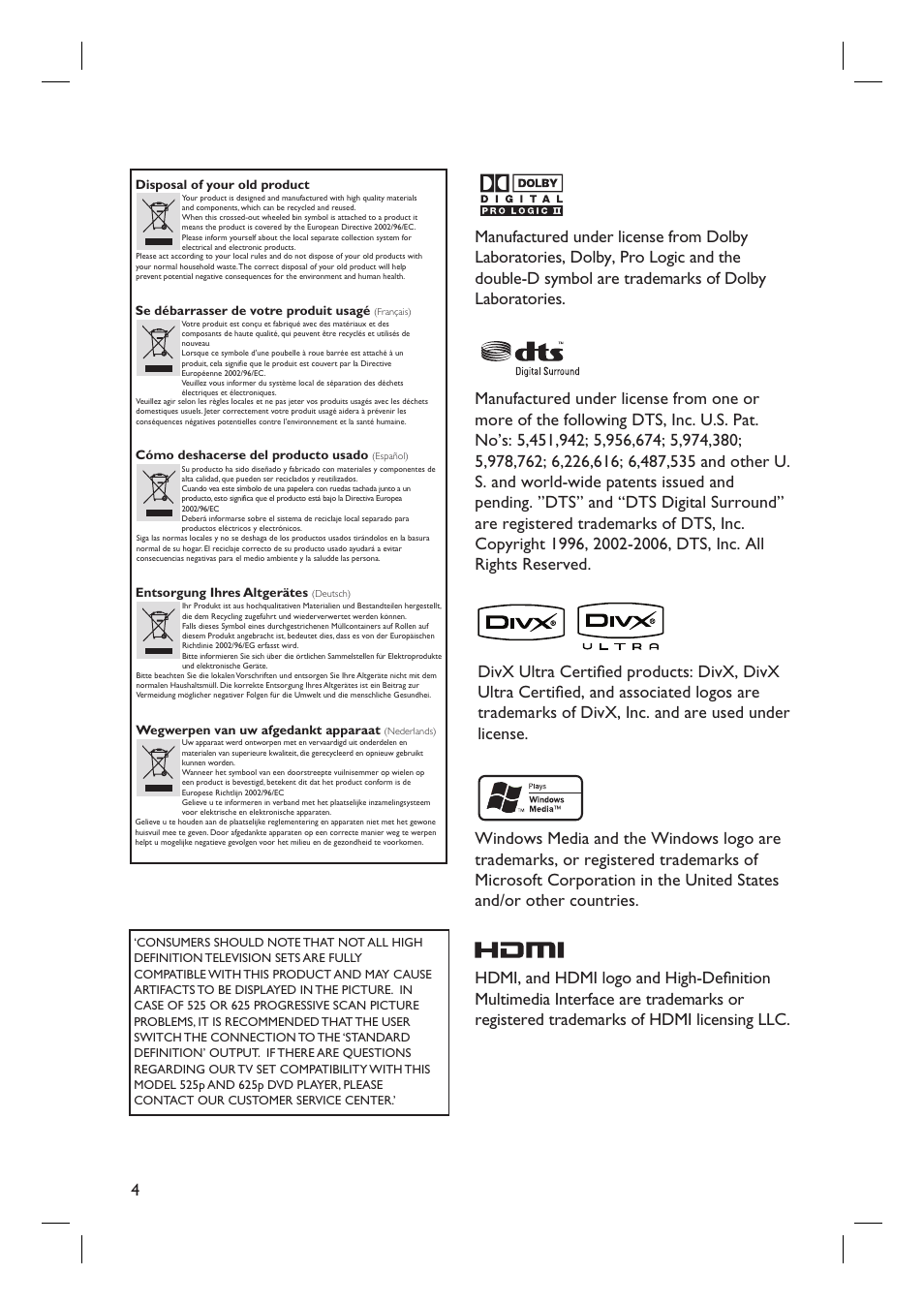 Philips HTS6510 User Manual | Page 4 / 53