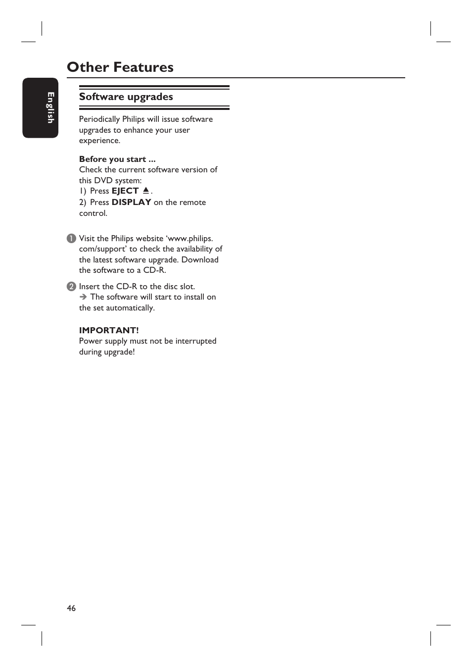 Other features | Philips HTS6510 User Manual | Page 46 / 53