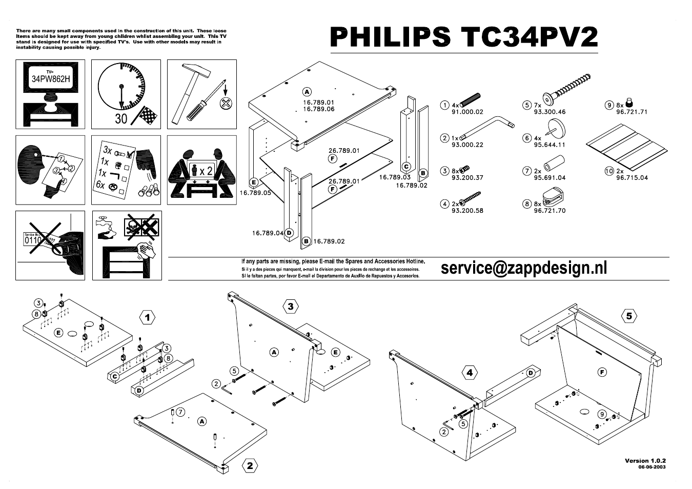 Philips TC34PV2 User Manual | 2 pages