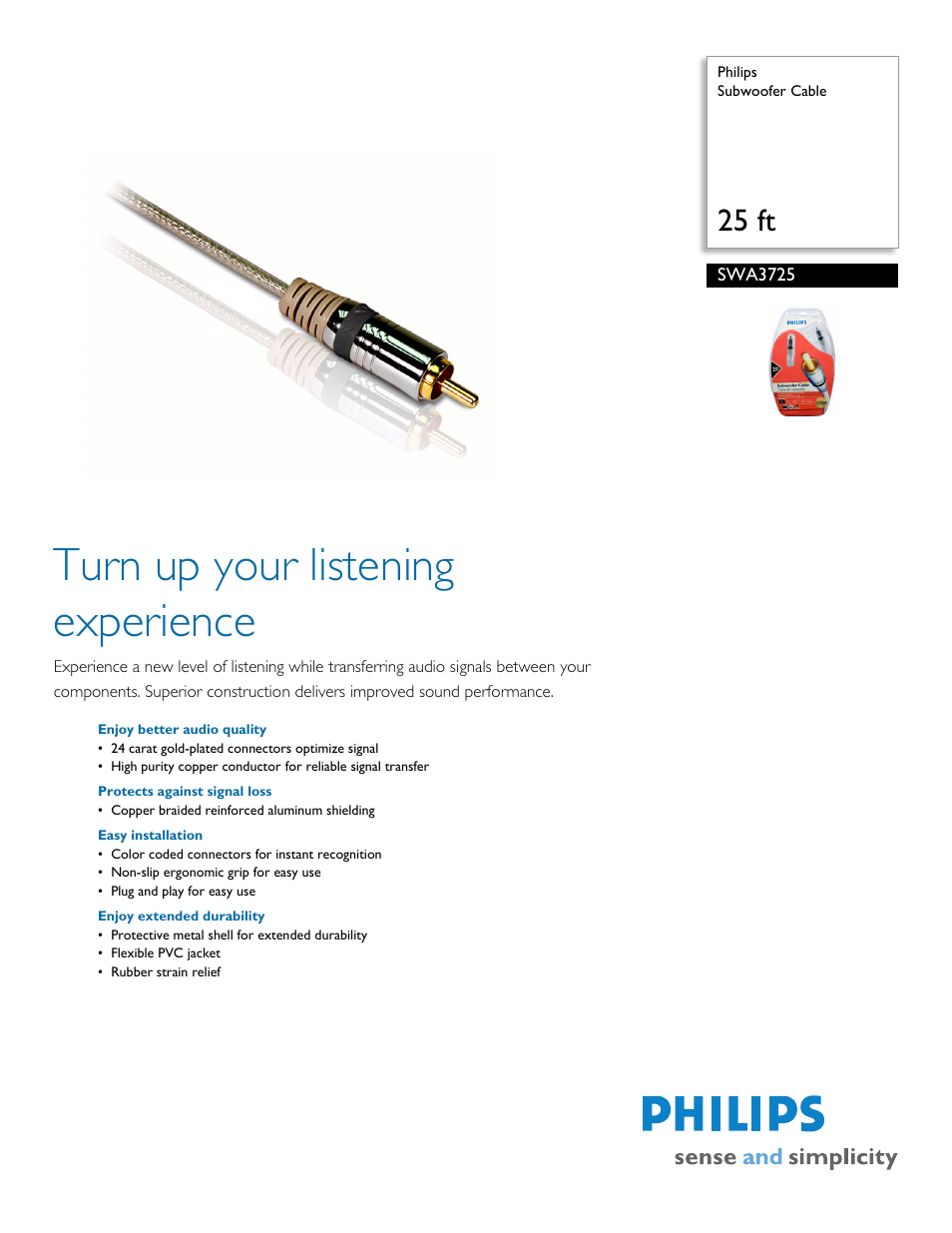 Philips SWA3725 User Manual | 2 pages